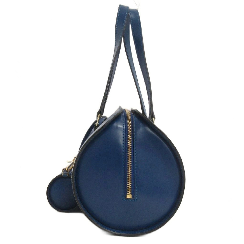 Louis Vuitton Epi Soufflot Handbag Tote Pouch Clutch Cylindrical Blue Bag